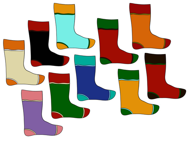 vector Christmas socks - Vector, Image
