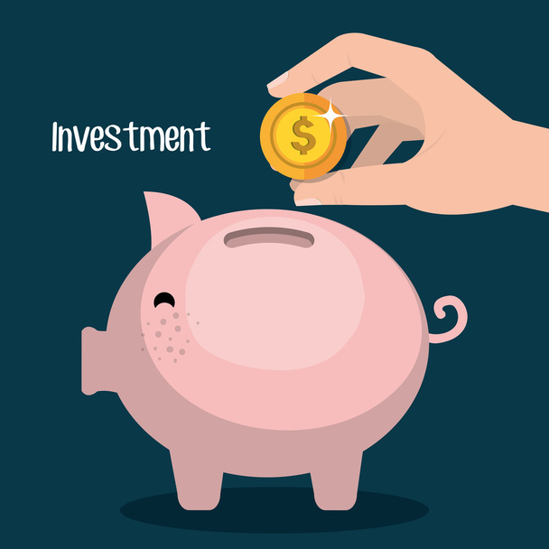 Pénz megtakarítási és a beruházásokat - Vektor, kép