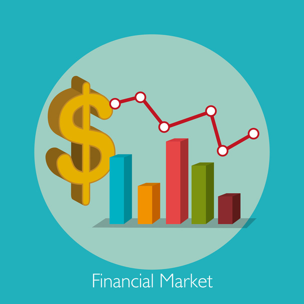 Financiële markt en investeringen - Vector, afbeelding