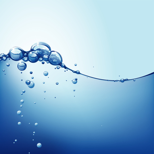Onda de agua con burbujas
 - Vector, imagen