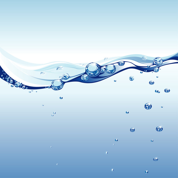 Onda de agua con burbujas
 - Vector, Imagen