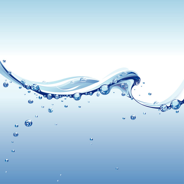σαφές κύμα νερού με τις φυσαλίδες - Διάνυσμα, εικόνα