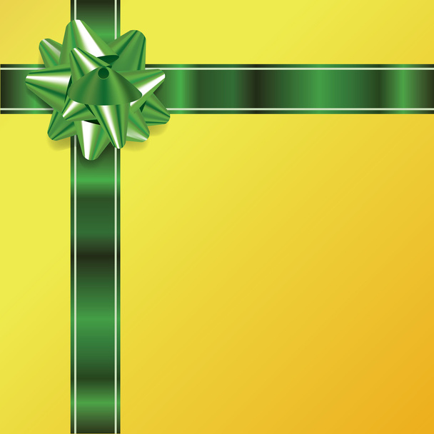 Fond de Noël en or avec arc vert et ruban
 - Vecteur, image