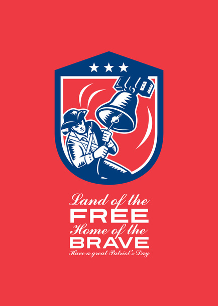 Patriots Päivä Tervehdys Card American Patriot Ringing Liberty Bell
  - Valokuva, kuva