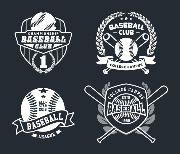 Baseball-vektori, joukko vintage-baseball-tarroja ja merkkejä
 - Vektori, kuva