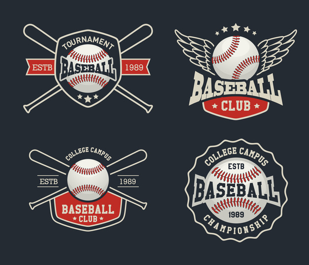 野球バッジ ロゴ デザイン ロゴ、バッジ、旗、エンブレム、ラベル、記章、t シャツのデザインに適した - ベクター画像
