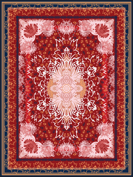 Design For Vintage Style Area Rug - Vector, Image