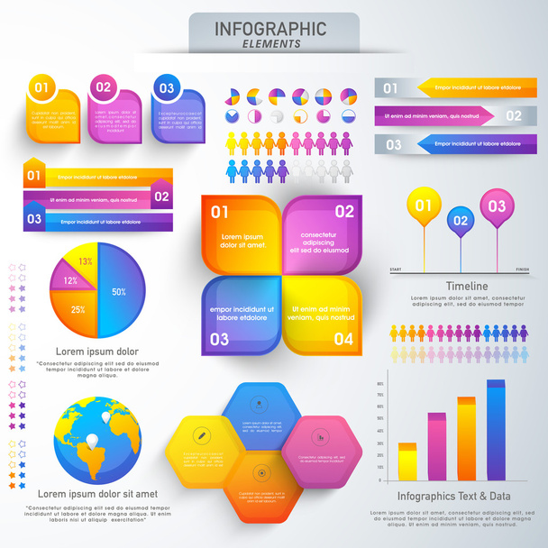 Set of various Business Infographic elements. - Вектор,изображение