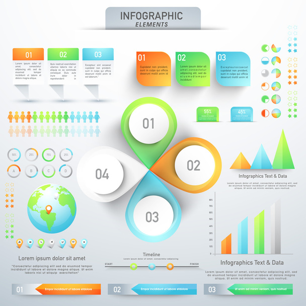 Set of various Business Infographic elements. - Вектор,изображение