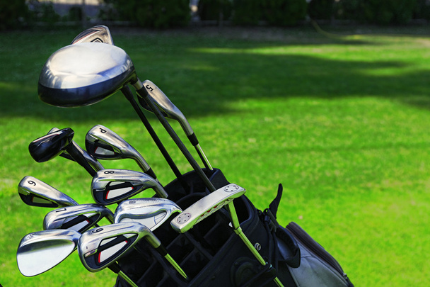 Golf bag with clubs  - Zdjęcie, obraz