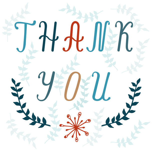 Thank You hand lettering card. - Vector, imagen