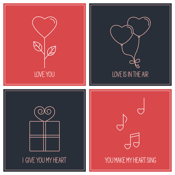 Valentine cards set - Vector, Image