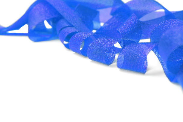 Blue ribbon twisted spiral. - Photo, Image