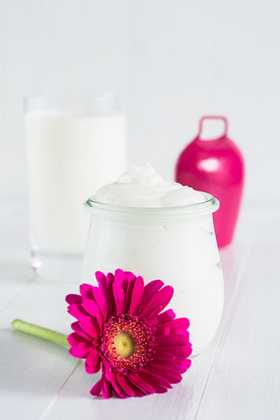 Yoghurt in a glass - Photo, Image
