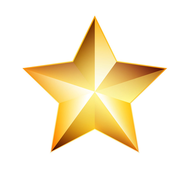 Golden Star sign icon illustration - Vector, Image