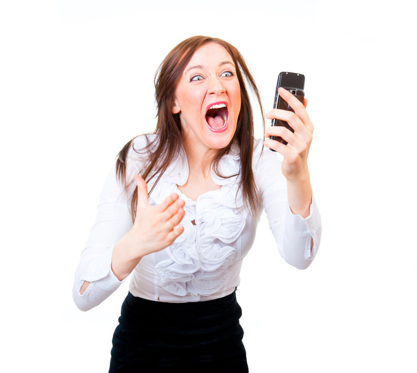Злая деловая женщина кричит
 - Фото, изображение