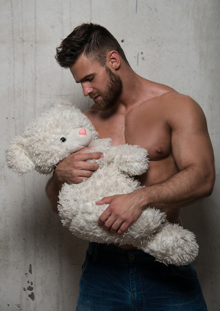 Model with teddy bear - Photo, Image