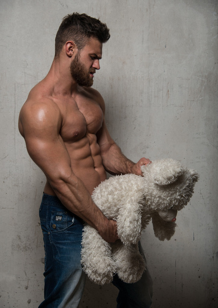 Model met teddy bear - Foto, afbeelding