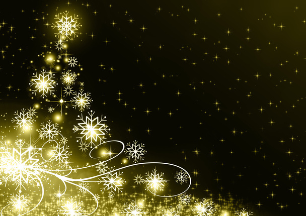 Christmas gold tree - Zdjęcie, obraz