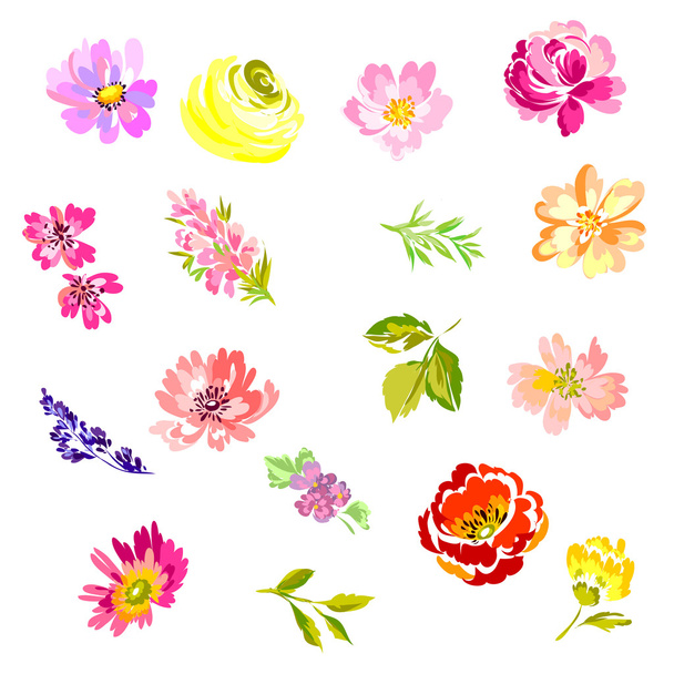 conjunto de buquê de flores
 - Vetor, Imagem