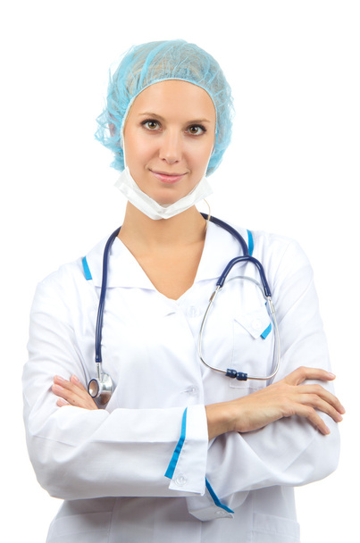 Young woman doctor or nurse assistant with stethoscope - Foto, immagini