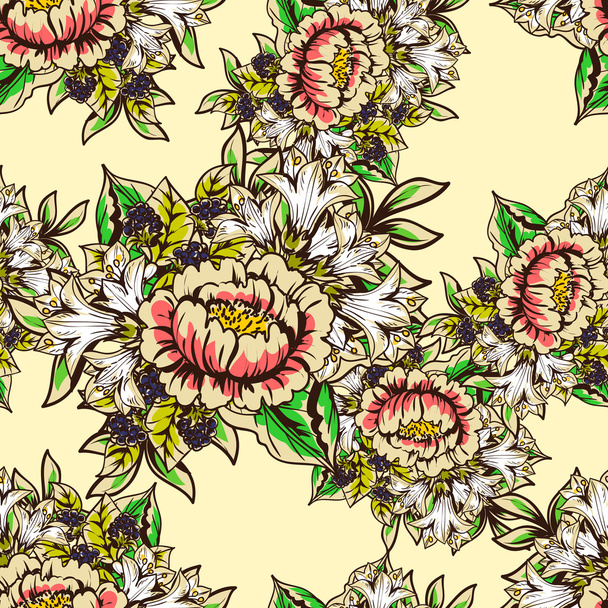 Floral seamless pattern - Διάνυσμα, εικόνα