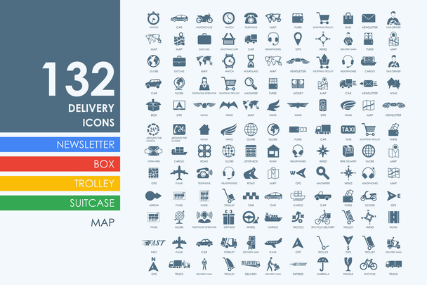 Set of delivery icons - Vector, Image