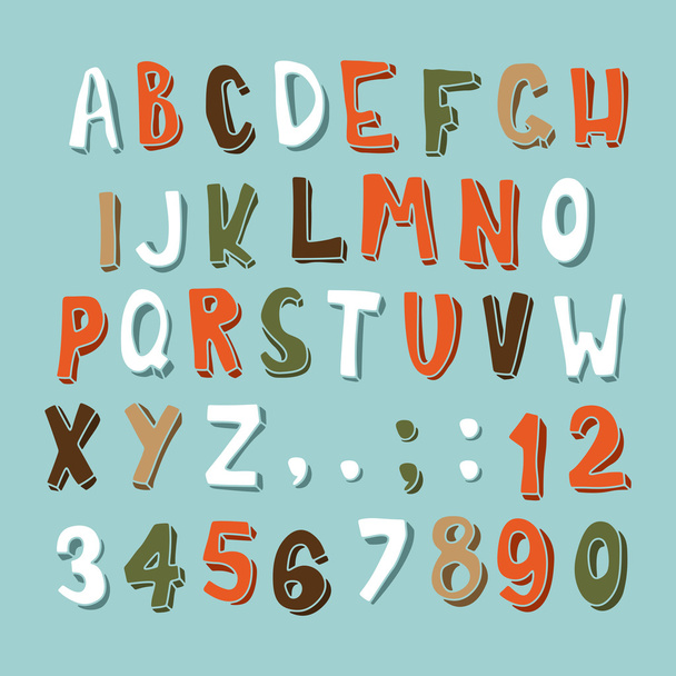 Christmas cartoon alphabet - Vetor, Imagem