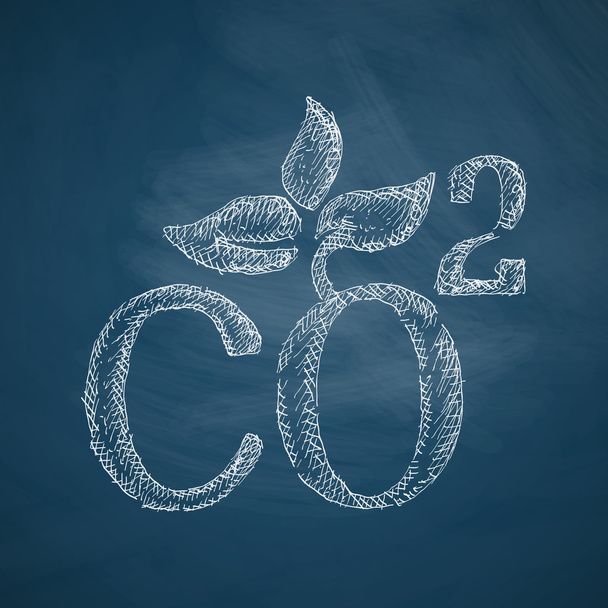 abstract co2 sign dioxide icon - Vector, Image