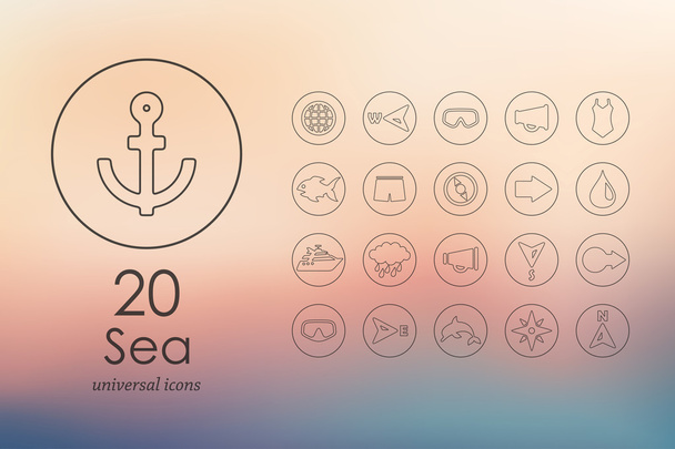 Set of sea icons - Vector, Image