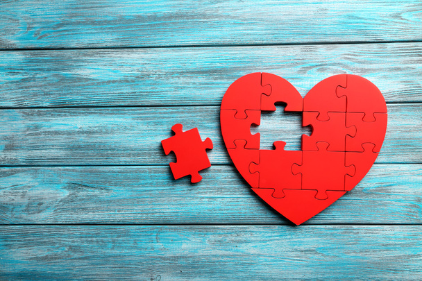 Red puzzle heart - Fotó, kép