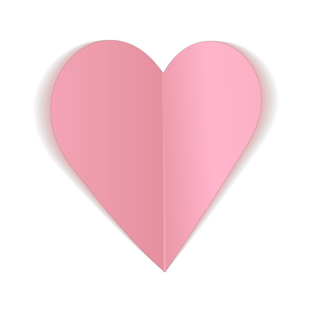 Vaaleanpunainen paperi sydän taivutettu kuvake
 - Vektori, kuva