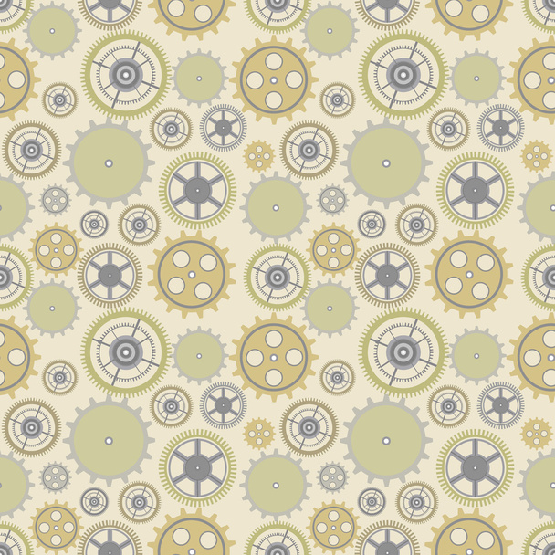 Seamless vector pattern, background with elements of the watch on the beige backdrop - Vettoriali, immagini