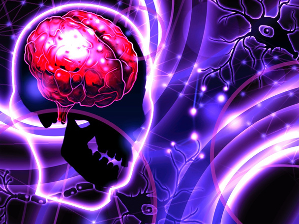 Gehirn und Neuronen abstrakter Hintergrund - Foto, Bild