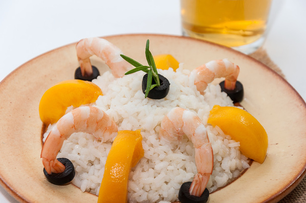 Rýžový salát a krevetami - Fotografie, Obrázek