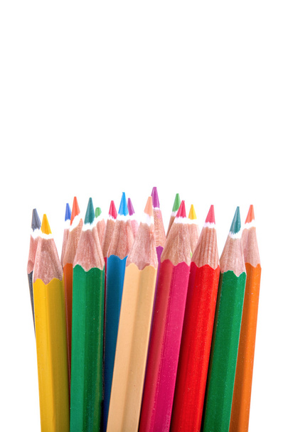 χρωματιστά μολύβια για το λευκό φόντο - Φωτογραφία, εικόνα