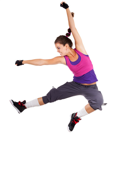 Young woman dancer jumping - Фото, изображение