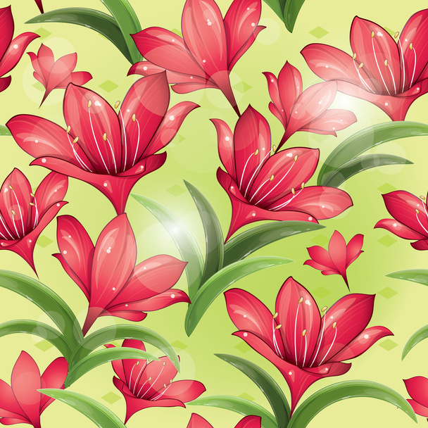 naadloze patroon - rode lelies - Vector, afbeelding