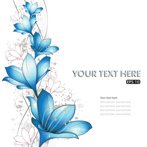 Diseño de lirios azules
 - Vector, Imagen