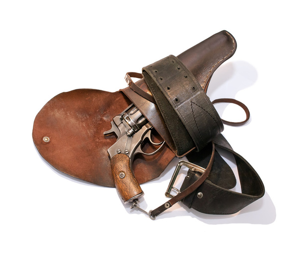 Oude revolver in een holster - Foto, afbeelding