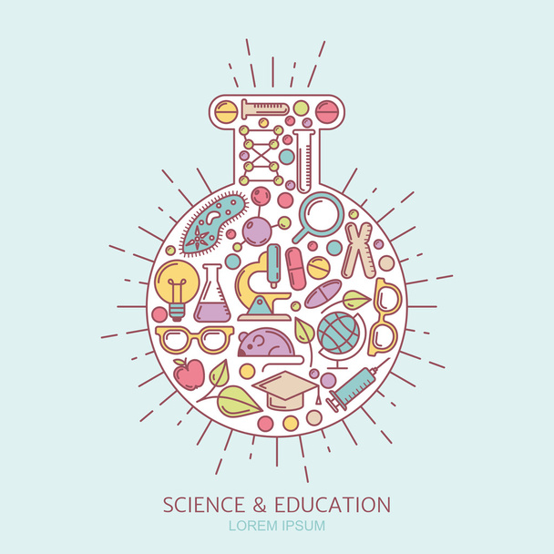Наука, дослідження та концепція освіти
. - Вектор, зображення