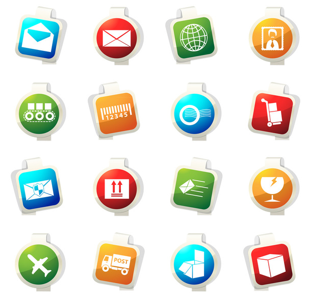 Vector post service icons set - Vector, afbeelding