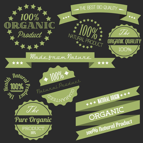 Векторные старинные ретро-элементы для натуральных органических продуктов
 - Вектор,изображение
