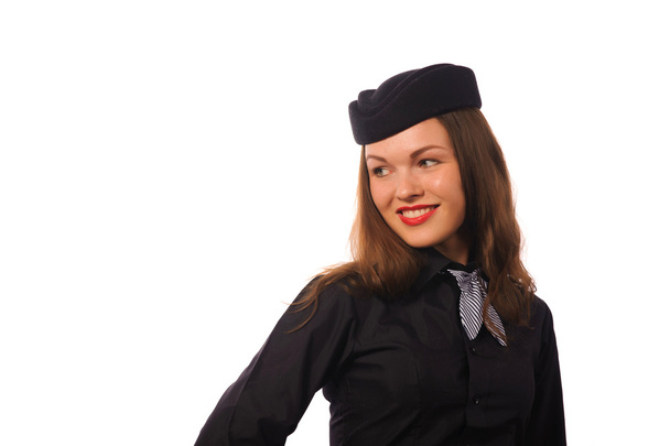 Flight attendant on white - Fotografie, Obrázek