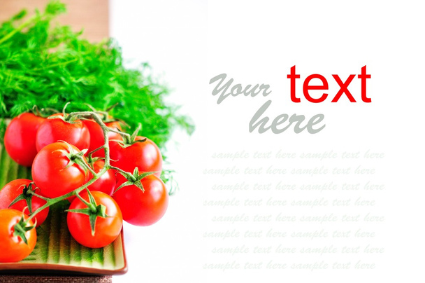 Tomatos on white background - Фото, изображение