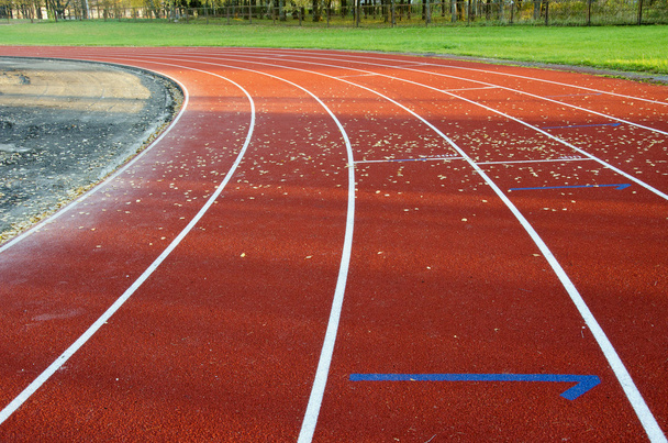 Atletizm Stadyumu koşu parkuru çizgi işaretleri spor - Fotoğraf, Görsel