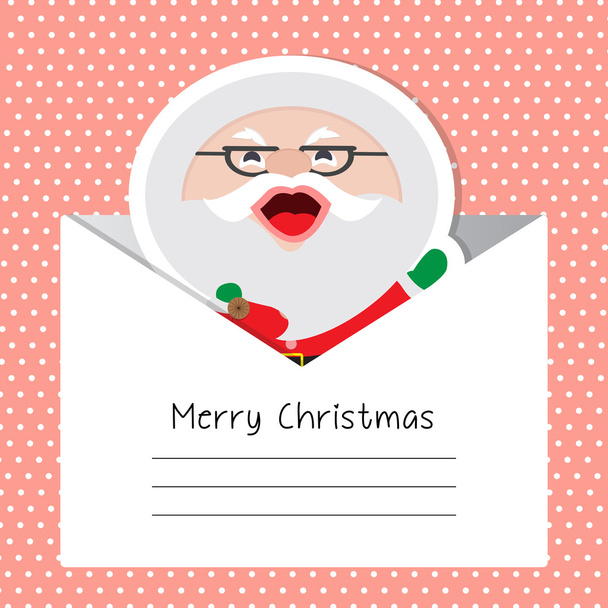 Uitnodiging brief vorm met lachen Santa Poster - Vector, afbeelding