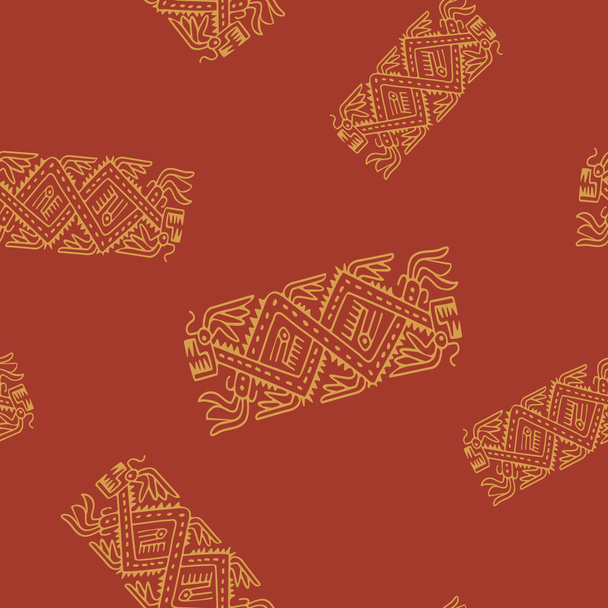 nahtloses Muster mit indianischer Kunst und ethnischen Ornamenten - Vektor, Bild