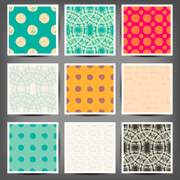 Set of seamless patterns in retro style - Vecteur, image