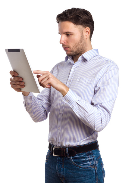 Handsome Man Holding Digital Tablet - Zdjęcie, obraz